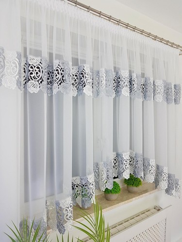 Fertiger weißer voile - fertiger, voile-vorhang