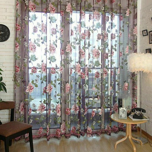 Floral tulle voile - floral,